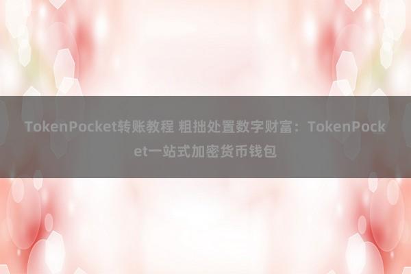 TokenPocket转账教程 粗拙处置数字财富：TokenPocket一站式加密货币钱包